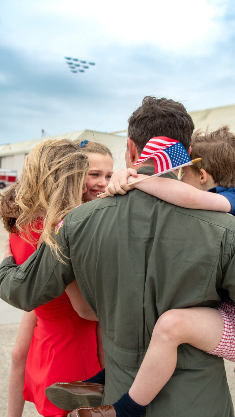 Military homecoming reunion photographed by Emily Cline