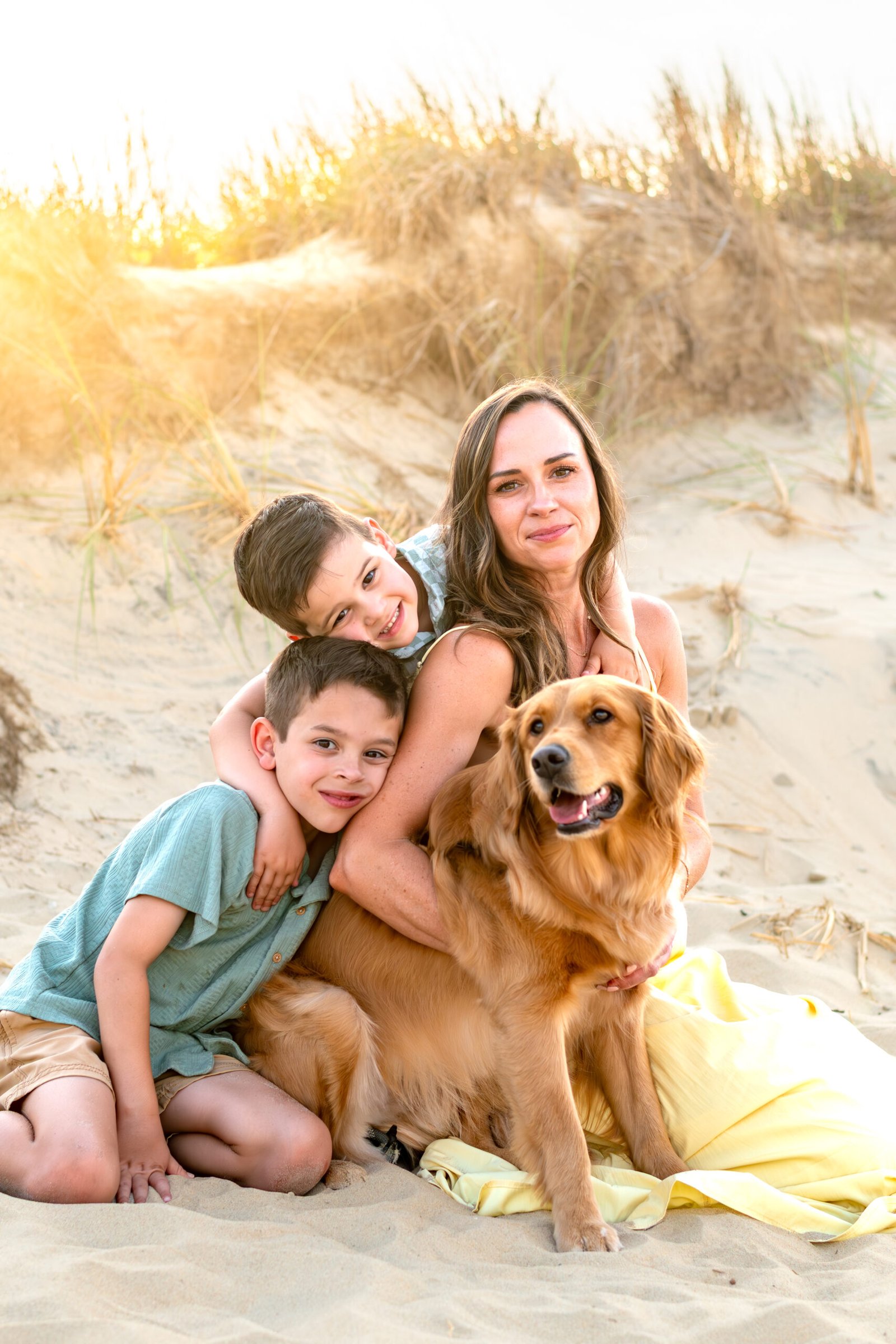 The Klaczik family at the beach in Virginia Beach