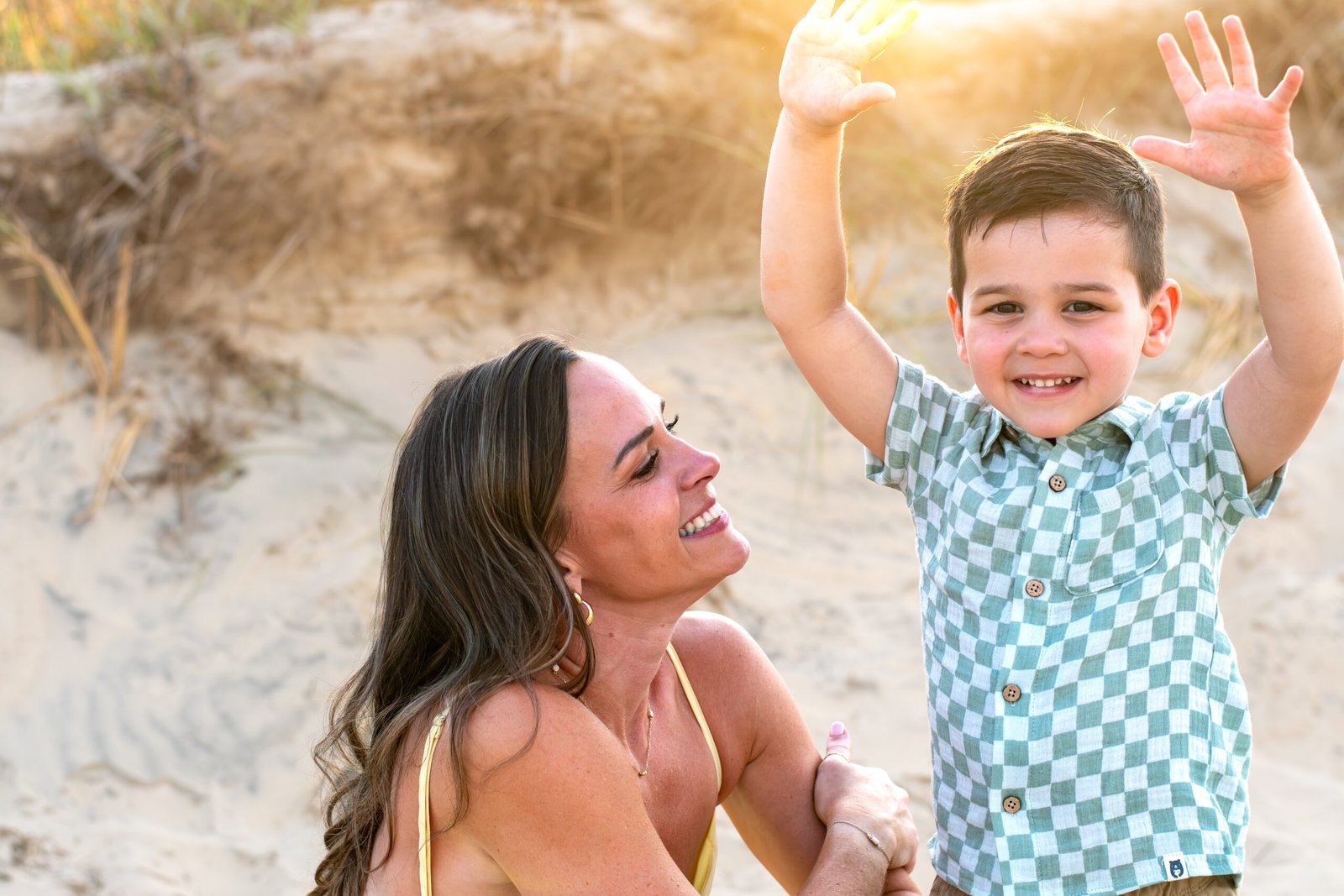 Kids being silly during a family session