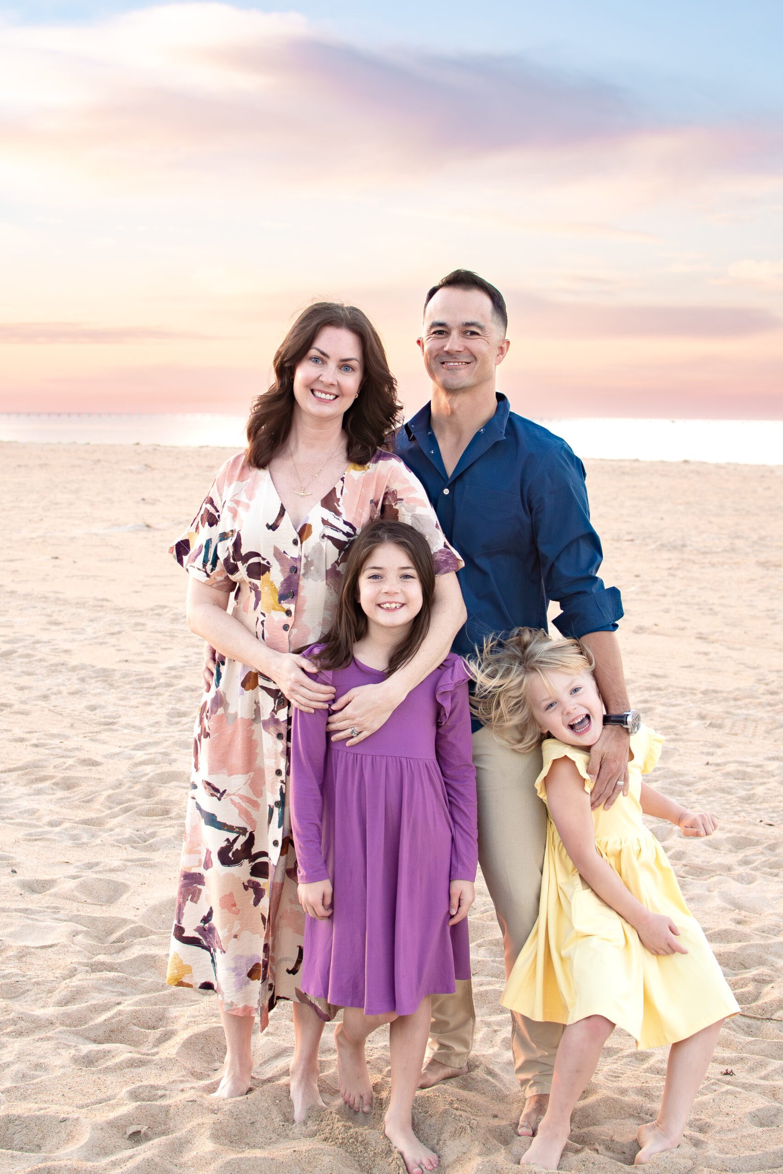 Kids giggling during a family session